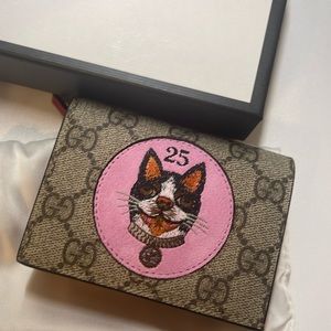 Gucci Supreme Canvas Bosco Patch Card Case Wallet